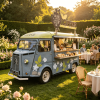 Freshly Baked Croissant and Cup Dessert Food Truck with Oven and Drink Station for Quick Grab and Go Street Service