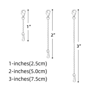 水滴バックルクロスチェーンスターリングシルバー925液滴形状ロブスタークラスプジュエリージュエリー作り用エクステンションチェーン
