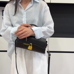 SH0039 Tas Selempang Wanita Trendy Model Satu Tali Bahu, Tas Penyimpanan Modis Gaya Prancis Populer, Tahan Air, Bahan PU Portabel - Product Image 5