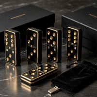 Ensemble de dominos en résine New Dee Double Six, tuiles de dominos rayées noir et blanc, jeu de société de table, cadeaux pour enfants, adultes et familles