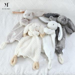 Joli fait à la main nouveau-nés lapin de sécurité apaiser Super doux bébé couette bavoirs lapin couette lapin <span class=keywords><strong>Doudou</strong></span> - Product Image 1