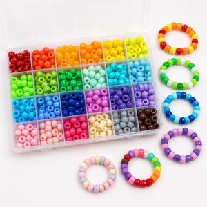 Kit de fabrication de bijoux DIY pour enfants : Perles en plastique à grand trou, 24 grilles, thème Poney Arc-en-ciel, pour bracelets et tresses de cheveux - Product Image 1