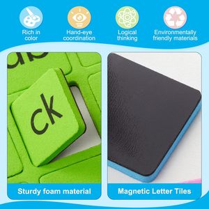 Ensemble de 6 paquets de tuiles magnétiques en mousse pour l'apprentissage du phonème, l'orthographe et les manipulations STEM - Enfants, enseignants, maternelle, <span class=keywords><strong>3ème</strong></span> année - Product Image 2