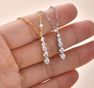Collar de borlas con moissanita de 0.92ct, color D, certificado GRA, VVS1, cobre con baño de oro de 14K, joyería de estilo urbano para mujer. - Product Image 4