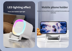 Support de téléphone à charge rapide sans fil 15W avec lumière RGB, lumière d'ambiance musicale multifonction, haut-parleur portable - Product Image 3