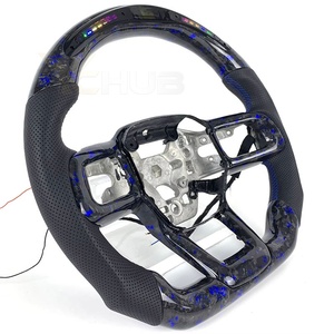 พวงมาลัยคาร์บอนไฟเบอร์สีดำแบบฟอร์จ พร้อมไฟ LED และ RAM สำหรับรถมัสแตง GT500 เชลบี้ ปี <span class=keywords><strong>2023</strong></span> ตกแต่งภายในด้วยหนังแท้ - Product Image 4