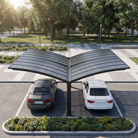Abri de voiture extérieur imperméable en panneaux de polycarbonate avec structure en aluminium, solution de stationnement personnalisée