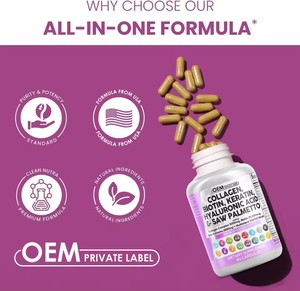 OEM Collageen <span class=keywords><strong>Capsules</strong></span> Biotine & Keratine Hyaluronzuur Saw Palmetto Hyaluronzuur <span class=keywords><strong>Capsules</strong></span> Supplement Mariene Collageen Pillen - Product Image 5