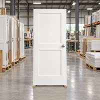 Porte intérieure moderne à 2 panneaux en MDF massif, blanc apprêté, style Shaker, 30x80'', pour chambre, salon, salle de bain, usage résidentiel