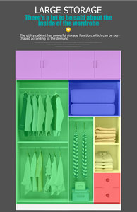 Factory Price Bedroom <strong>Wall</strong> Wardrobe <strong>Cabinet</strong> Designs Multi-use Portable Clothes Wardrobe - Product Image 4