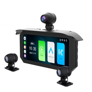 Navigateur <span class=keywords><strong>GPS</strong></span> sans fil CarPlay pour moto de 6,25 pouces, enregistreur DVR à 3 caméras pour la conduite à moto - Product Image 1