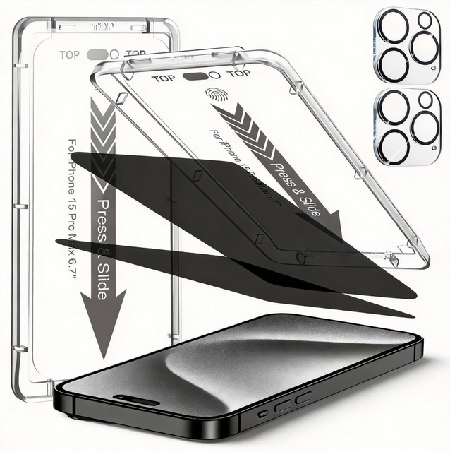 Easy Applicator Dust Free Mobile 9H Tempered Glass Privacy Screen Protector Custom Size Pelicula De Privacidade Para Celular