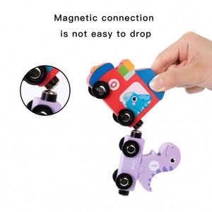 Toddlers Number <b>Train</b> Educational Montessori Dino Shape Blocks <b>Wooden</b> New Dinosaur Magnetic <b>Train</b> <b>Set</b> - Product Image 3