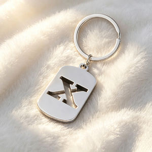 Luxury Stainless Steel Rectangle Keychain with 3D H Logo Die Cutting Printing Hard-Wearing Design - Product Image 5