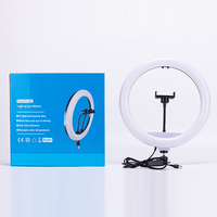 Anello luminoso a LED da 14 pollici con telecomando e treppiede in plastica da 2,1 m per studio, trucco, fotografia e video.
