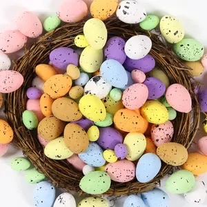 H-360 Easter Eggs Colored foam DIY wreaths decorated with speckled upholstery