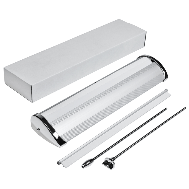 Factory Direct Aluminum Scrolling  Mini Small Desktop Roll up A3 A4 Table Top Retractable Banner Stands for Represent Brand