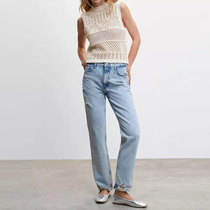 Oem & ODM tùy chỉnh phụ nữ giản dị của Crochet Áo len vest Tops Hollow Out Layering Đan Áo len vest - Product Image 5