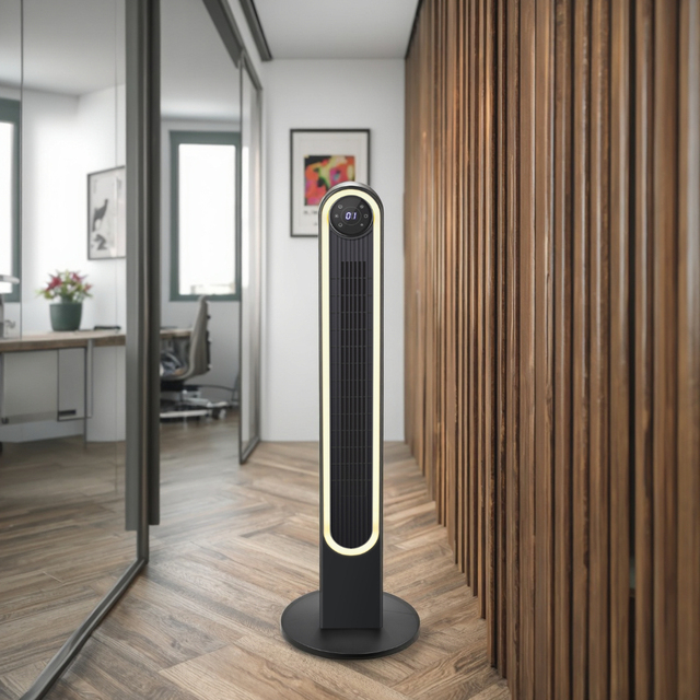 New Design 42 Inch Oscillating Electric air Cooling Floor Pedestal Standing Remote Control Bladeless Tower Fan