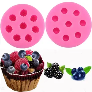 3d Fruit Aardbei Frambozen Bosbessen Siliconen Fondant Schimmel Snoeptaart Decor Chocolade Suikerambachtvorm Keuken Bakgereedschap