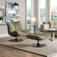 Chaise de salon pivotante au design italien de luxe Fauteuil de loisirs simple et moderne en tissu pour la maison Chambre à coucher Appartement Villa en plein air