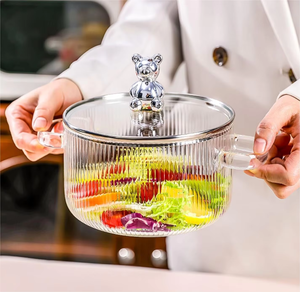 <span class=keywords><strong>Ollas</strong></span> de Vidrio de Borosilicato de Alta Calidad con Diseño Atractivo, Aptas <span class=keywords><strong>para</strong></span> Alimentos, Resistentes al Calor, con Tapa <span class=keywords><strong>para</strong></span> Cocinar, Estofar y Hervir Agua - Product Image 6