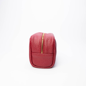 BSCI Factory Luxury Leather Bag Fashion Style <b>Makeup</b> Storage <b>Case</b> Zipper Closure Customizable Logo/Size Red/Custom Color OEM/ODM - Product Image 4
