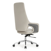 Chaise de bureau exécutive en cuir à dossier haut, moderne, réglable, pivotante et relevable pour PDG et managers