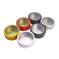 Aimant de réfrigérateur personnalisé bocal en métal couvercle transparent boîte de conserve pour épices boîte ronde transparente pour fenêtre couvercle fond magnétique boîte de conserve