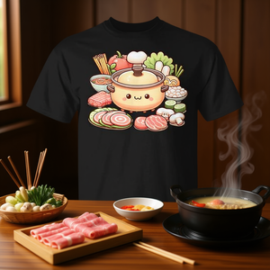 Camiseta con diseño de comida asiática Kawaii de Hot Pot chino, con diseño de olla y ingredientes lindos para amantes de la comida - Product Image 3
