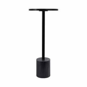 Elegante tavolino sottile con dettagli in metallo, piano e base in marmo, per camera da letto o soggiorno - Product Image 4