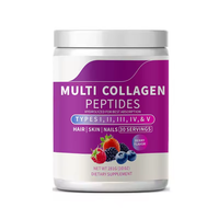 Poudre de Collagène Aromatisée aux Peptides de Collagène, Saveur Orange et Baies d'Açaï, avec Collagène
