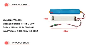 LEDライト用LED緊急ドライバー、充電式バッテリー付きLED変換キット、フルパワーサポート2時間