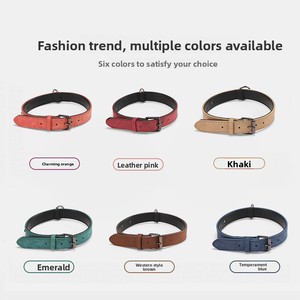 Leder Haustier Halsband & Leine Set für alle Größen Hunde Namensschild Anpassbares Haustier zubehör für Hunde Walking Travelling Outdoor - Product Image 3