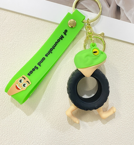 Porte-clés mousqueton Shanhaijing en caoutchouc écologique et alliage de zinc, avec impression numérique, motif figurine de dessin animé, pour <span class=keywords><strong>voiture</strong></span> - Product Image 5
