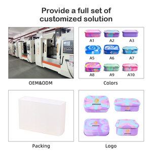 Hot bán cấp thực phẩm Silicone Hộp Ăn Trưa trẻ em di động trẻ em Bento hộp cao su thực phẩm lưu trữ <span class=keywords><strong>container</strong></span> với 3 ngăn - Product Image 5