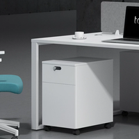 Meuble de rangement mobile à 3 tiroirs en MFC de qualité E0, verrouillable, avec roulettes, pour bureau, sous le bureau, armoire basse avec roulettes