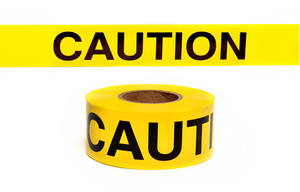 Pita peringatan pemberitahuan tanpa perekat kustom gulungan penghalang kuning cetak Logo tidak ada adhesi - Product Image 4