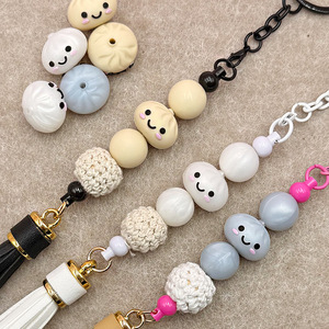 Cuentas de silicona con forma de Baozi, diseño redondo para pulseras DIY, material no tóxico de grado alimenticio - Product Image 2
