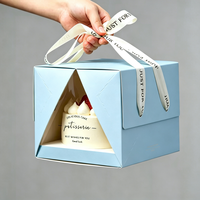 Boîte à gâteau de luxe en carton doré, boîte cadeau pliable, impression de logo personnalisée, impression UV, emballage de pâtisserie, écologique, recyclable