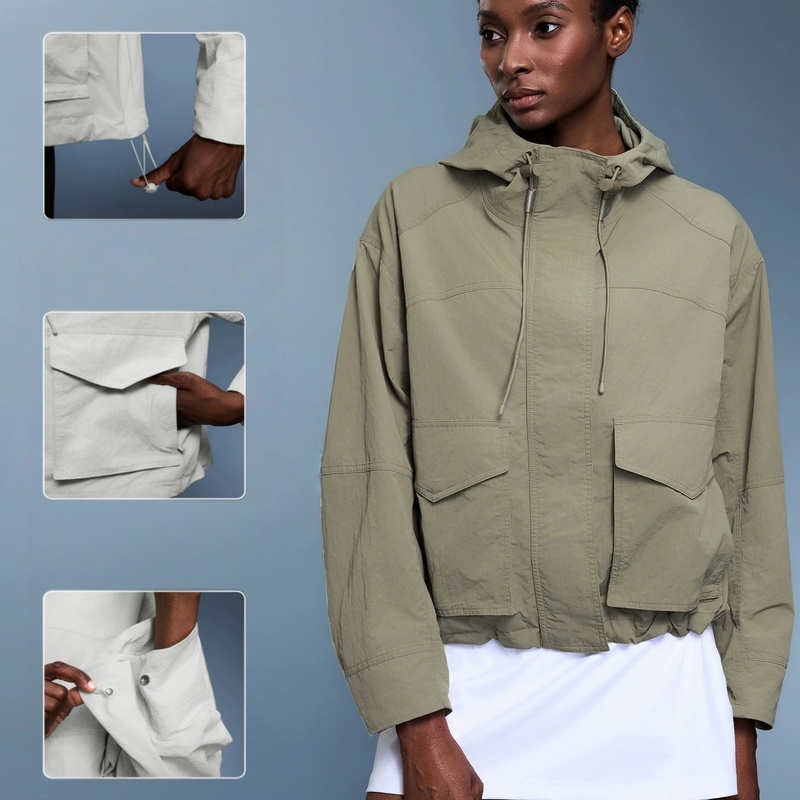Long Coat Light Windproof Waterproof Waist