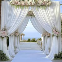Rideaux de mariage en tissu de soie de lait infroissable, polyester 5*10FT, blancs, pour décoration de mariage, événements et fêtes