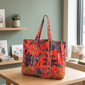 Sacs fourre-tout ouverts en velours Jungle Safari, style bohème, avec motif léopard et broderie décorative, 18x18 pouces - Product Image 3
