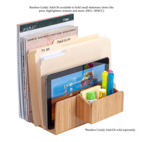 Organizador de escritorio de madera de bambú de gran capacidad Hostk, soporte de almacenamiento pulido para suministros de oficina, estante de archivos, caja de papel para uso doméstico