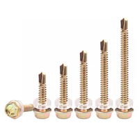 Cola de taladro hexagonal exterior de acero inoxidable 410 tornillo autorroscante color zinc autoperforante color azulejo de acero hilo de cola de milano