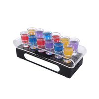 Plateau lumineux LED en acrylique rechargeable pour discothèque, présentoir à cocktail champagne à trois couches
