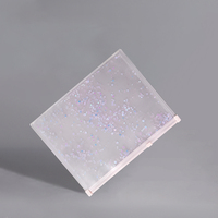 Bolsa de archivo cuadrada y brillante. Suministros de oficina Carpeta de documentos con cremallera PP Cartera de plástico ecológica Bolsa de archivo para estudiantes