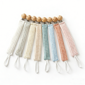 Attache-tétine en coton pour nouveau-né, tressée à la main, avec anneau <span class=keywords><strong>de</strong></span> dentition en bois <span class=keywords><strong>de</strong></span> hêtre, support <span class=keywords><strong>de</strong></span> tétine, cadeaux <span class=keywords><strong>de</strong></span> <span class=keywords><strong>naissance</strong></span>, chaîne <span class=keywords><strong>de</strong></span> tétine - Product Image 3