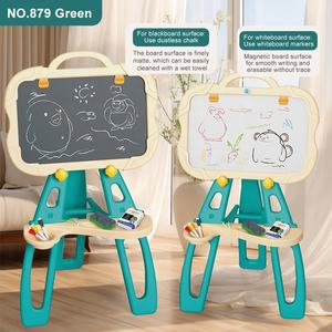 Kustom mainan edukasi Set 2 in 1 berdiri papan gambar berdiri kecil papan tulis dapat menghapus warna dua sisi papan gambar - Product Image 5