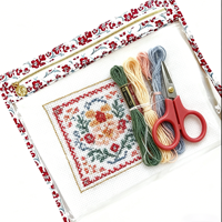 Pochette transparente en PVC durable à motif floral imprimé personnalisé avec fermeture éclair pour travaux d'aiguille, sac de rangement transparent pour points de broderie, sac de projet transparent